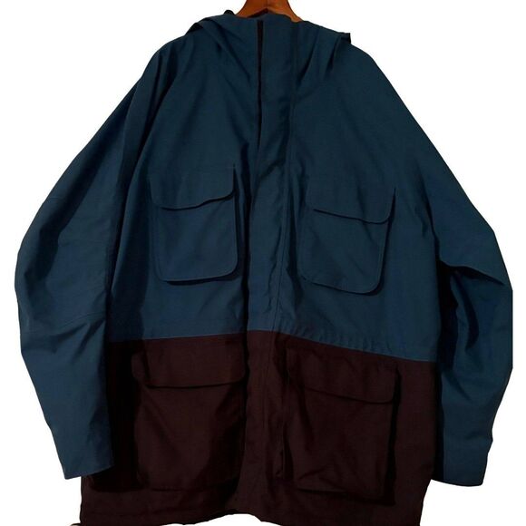 Cabelas Gore Tex Hooded Jacket Mens 3XL Tall Fishing Blue Guidewear Waterproof - Picture 1 of 10